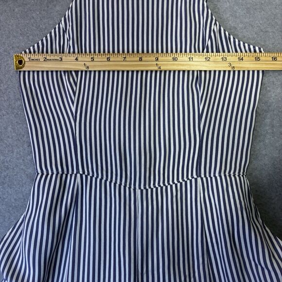 Abercrombie & Fitch Women’s Blue/White Stripe Romper Size S Sleeveless One-Piece - Picture 3 of 7